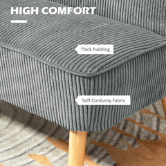 Modern 2 Seater Sofa, Upholstered Two Seater Couch with Rubber Wood Legs, Cream White