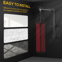 220lbs Wall Mounted Punching Bag Hanger, Adjustable Height Punching Bag Holder for Boxing and MMA Training