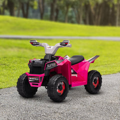 6V Quad Kids Electric Car with Wear-resistant Wheels, for Boys and Girls Aged 18-36 Months, Pink