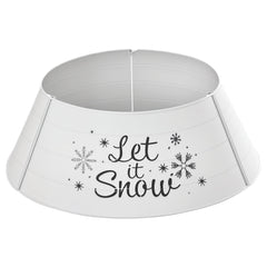 Metal Christmas Tree Collar, 26 Inch Round Christmas Tree Ring for Home Holiday Decoration, White