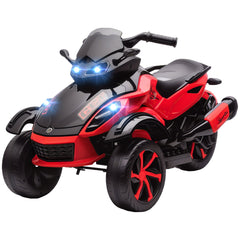 12V Kids ATV with Suspension Wheels, Soft Start, LED Lights, Music, Red