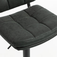 Bar Stools Set of 2, Swivel Counter Height Barstools with Adjustable Height, Back and Footrest, PU Leather Bar Chairs