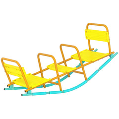 Teeter Totter Seesaw for Kids, 2 in 1 Metal Rocking Seesaw for Toddlers Age 3-8, Playground Equipment for Backyard
