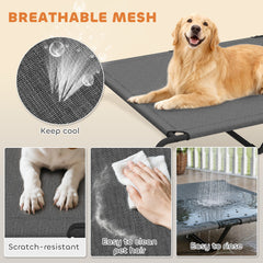 Elevated Dog Bed, Outdoor Dog Cot, Raised Dog Bed for Large Dogs with Breathable Mesh, Beige