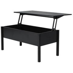 39" Modern Lift Top Coffee Table with Hidden Storage Compartment, Center Table for Living Room, Black