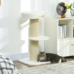 Cat Tree Kitty Tower with Sisal Mat Scratching Post, Cat Bed, Cushion, Perch, 18" x 18" x 36", Brown