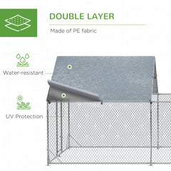 19.7' x 9.8' Metal Chicken Run with Waterproof and Anti-UV Cover