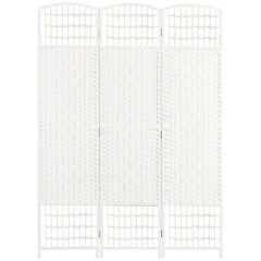 4 Panel Folding Room Divider, Portable Privacy Screen, Wave Fiber Room Partition for Home Office, Black