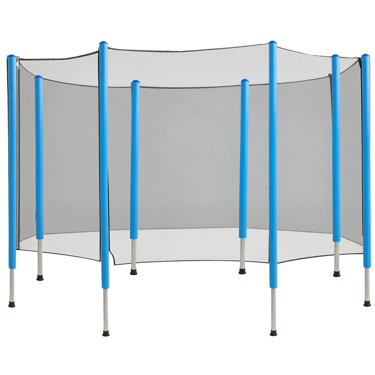 12FT Trampoline Net Enclosure Trampolining Bounce Safety Accessories w/ 8 Poles Net Enclosure Only, Black