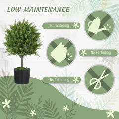 Decorative Artificial Plants, Cedar Topiary Trees in Pots, Fake Plants for Home Indoor outdoor Decor, Green