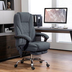 Massage Office Chair, Reclining Computer Chair with Adjustable Height and Footrest, Dark Grey