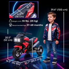 Kids Electric Pedal Motorcycle Ride-On Toy 6V Battery Powered w/ Music Horn Headlights Motorbike for Girls Boy Blue