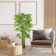 5.3ft Artificial Tree, Indoor Fake Bamboo with Pot, for Home, Office, and Living Room Decor
