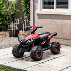 Kids 4 Wheeler Quad with Music, Headlights, High & Low Speed, Kids ATV for 3-5 Years Old Boys & Girl, Red