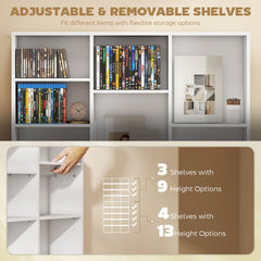 Media Storage Cabinet, 9-Tier DVD Shelf with 21 Adjustable Shelves, Holds 835 CDs, 500 DVDs or 640 Blu-rays, Black