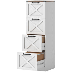 2 Drawer File Cabinet with Silent Slides, Vertical Farmhouse Filing Cabinet Fits Letter/A4 Size Home Office, Black