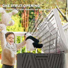 100 Gallon HDPE Outdoor Storage Box, Waterproof and Lockable Deck Box for Garden Tools and Pool Accessories