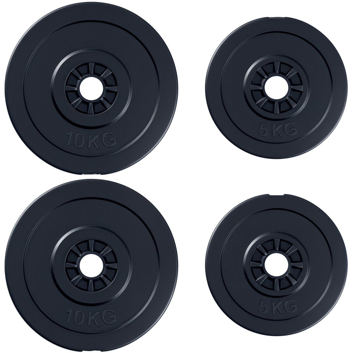 4 Piece dumbbell Weight Plates Set 2 x 11lbs and 2 x 22lbs Black (Weights Only)
