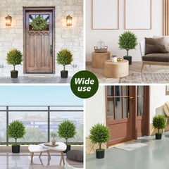 Decorative Artificial Plants, Cedar Topiary Trees in Pots, Fake Plants for Home Indoor outdoor Decor, Green