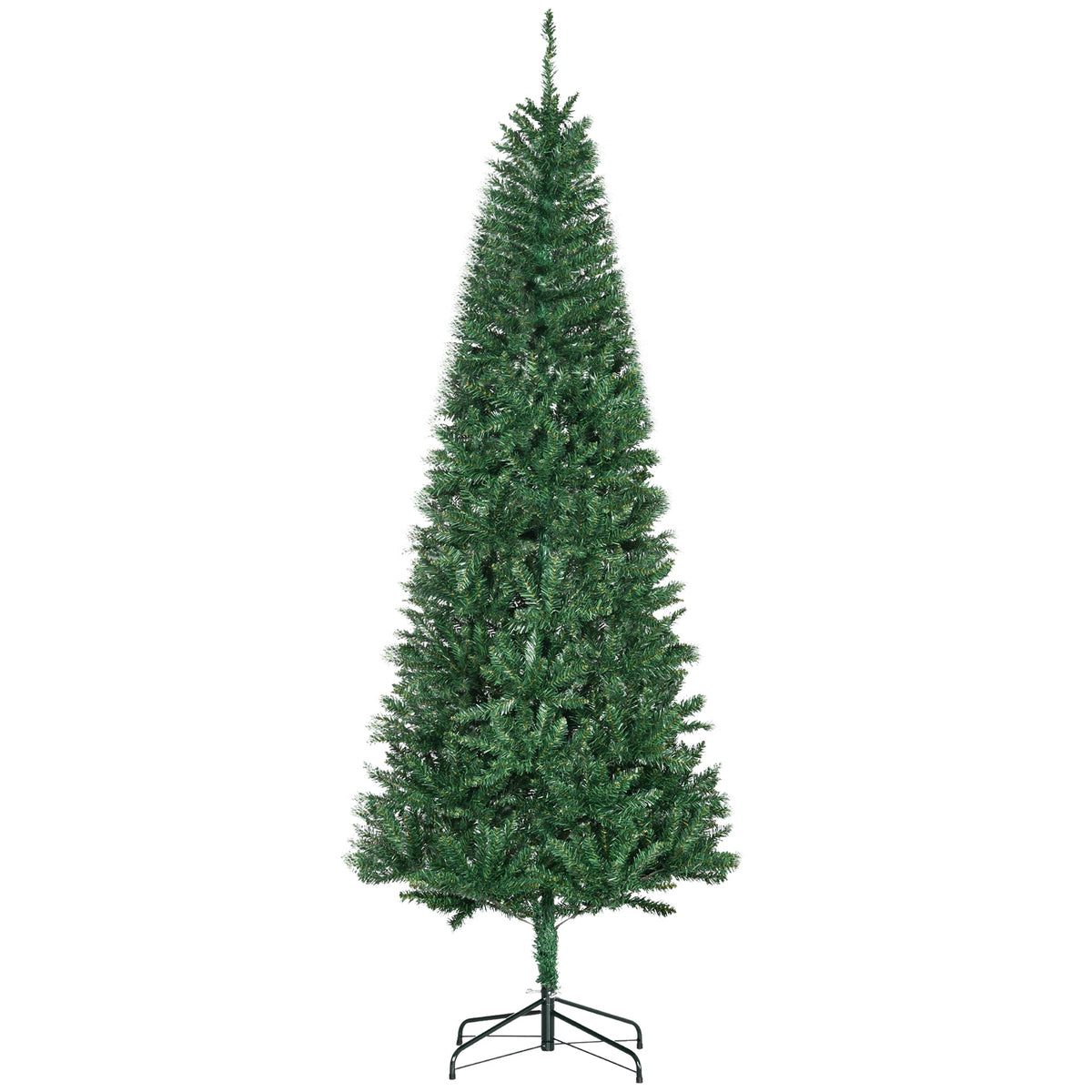 6.9ft Artificial Christmas Tree w/ Metal Stand Spruce Branch Tips Green