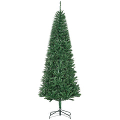 6.9ft Artificial Christmas Tree w/ Metal Stand Spruce Branch Tips Green