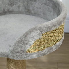 Cat Tree with Scratching Post, Toy Ball, Perch, Small Cat Tower for Indoor Cats - 16" x 16" x 19", Beige