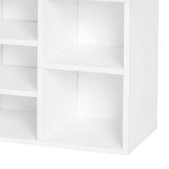 Shoe Bench with Storage, Upholstered Entryway Bench with Adjustable Shelves, Cushion for Living Room, Hallway, White