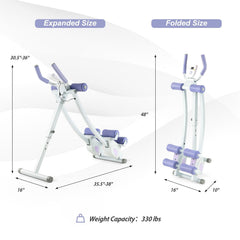Ab Machine with LCD Monitor and 4 Adjustable Heights-Purple