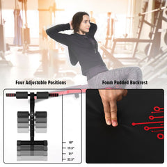 Abdominal Twister Trainer with Adjustable Height Exercise Bench-Red
