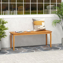 Acacia Wood Outdoor 48 inches Long Patio Dining Bench-2 Pieces