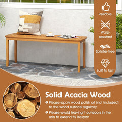 Acacia Wood Outdoor 48 inches Long Patio Dining Bench-2 Pieces