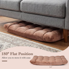 Adjustable 14-position Cushioned Floor Chair-Beige