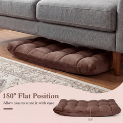 Adjustable 14-position Cushioned Floor Chair-Coffee