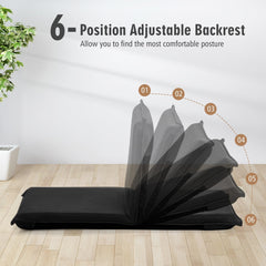 Adjustable 6 Positions Folding Lazy Man Sofa Chair Floor Chair-Black