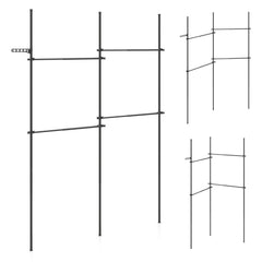 Adjustable Floor to Ceiling Clothes Rack with 4 Hanging Rods-Black