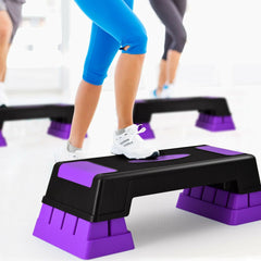 Aerobic Exercise Stepper Trainer with Adjustable Height 5 inches-7 inches-9 inches-Purple