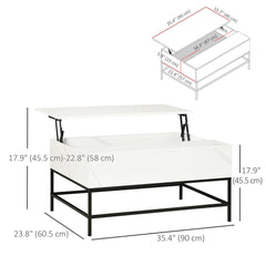 Lift Top Coffee Table with Hidden Storage Compartment Lift Tabletop Center Table for Living Room, Rustic Brown