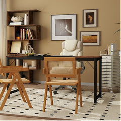All-in-One Home Office Furniture Bundle – Ergonomic Chair, Spacious Desk, Multi-Drawer Cart, Bookshelf & Accent Chairs