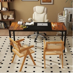 All-in-One Home Office Furniture Bundle – Ergonomic Chair, Spacious Desk, Multi-Drawer Cart, Bookshelf & Accent Chairs