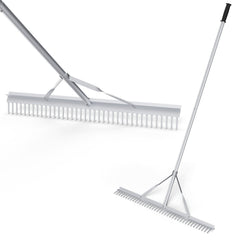 Aluminum Rake with 36 Inch Wide Rake Head and 68 Inch Long Handle