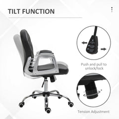 Office Chair, Comfortable Computer Desk Chair with Padded Seat and Adjustable Height, Tufted Back, Black