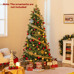 6 FT Artificial Christmas Tree, Unlit Hinged Spruce with 721 PE and PVC Tips and Metal Base