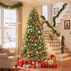 7 FT Pre-Lit Christmas Tree with 925 Tips, 61 Natural Pine Cones and 460 Warm White LEDs