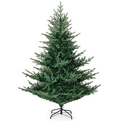 6 FT Pre-Lit Layered Christmas Tree with 830 PE and PVC Tips and 260 Warm White LEDs