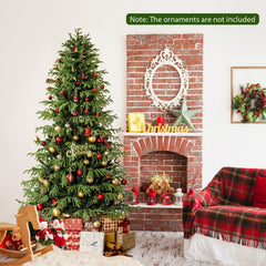 7 FT Pre-Lit Christmas Tree with 1090 Soft TPE and PVC Branch Tips and 370 Warm White LEDs
