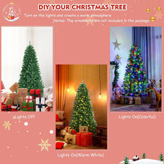 6 FT Pre-Lit Christmas Tree with Remote, Colour Changing LEDs, 4 Colours and 9 Lighting Modes