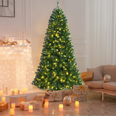 8 FT Pre-Lit Christmas Tree with Remote, Colour Changing LEDs, 4 Colours and 9 Lighting Modes