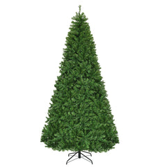 9 FT Pre-Lit Artificial Christmas Tree, Hinged, 4.9 FT Wide with 11 Light Modes