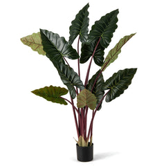Artificial Rainbow Taro Tree 63 inches Tall with 11 Faux Leaves-1 Pack
