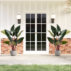 Artificial Rainbow Taro Tree 63 inches Tall with 11 Faux Leaves-1 Pack